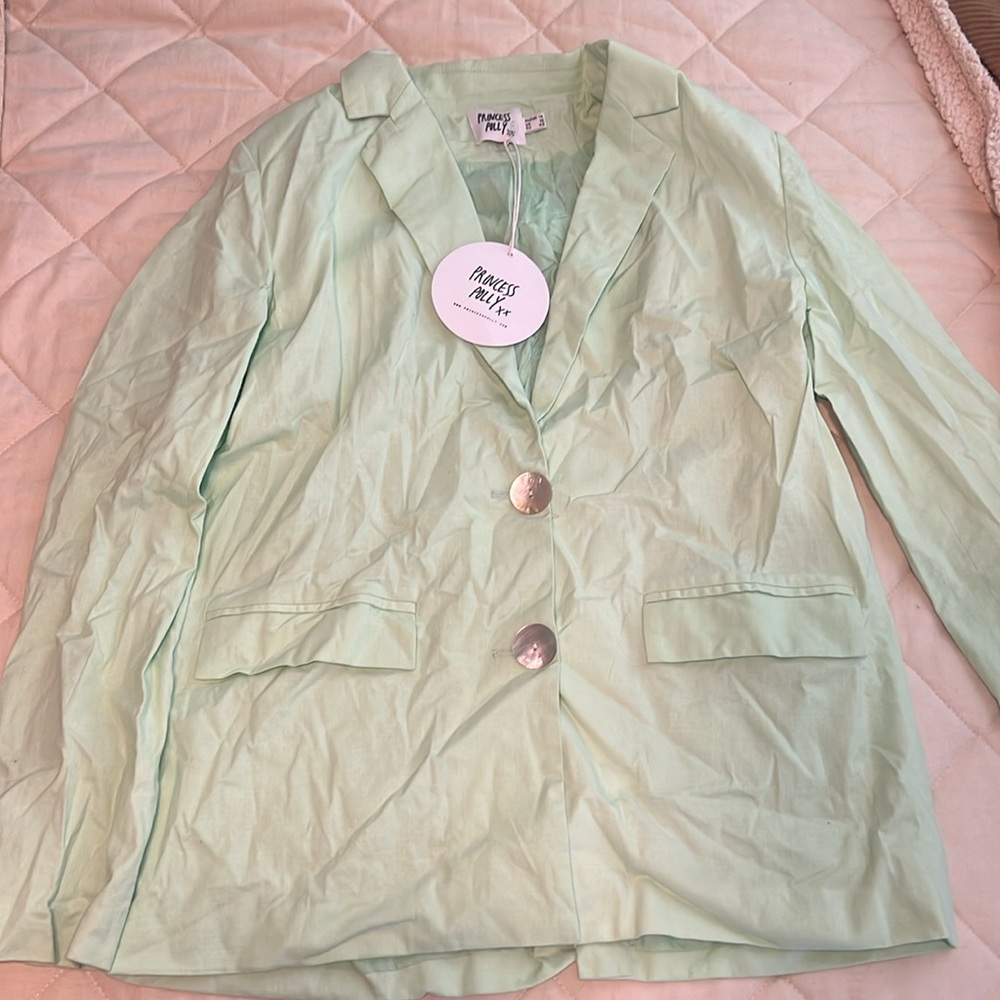 Mint green womens blazer